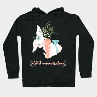 Hase Möhre Wald Retten Prinzessin Blumen Süß Hoodie